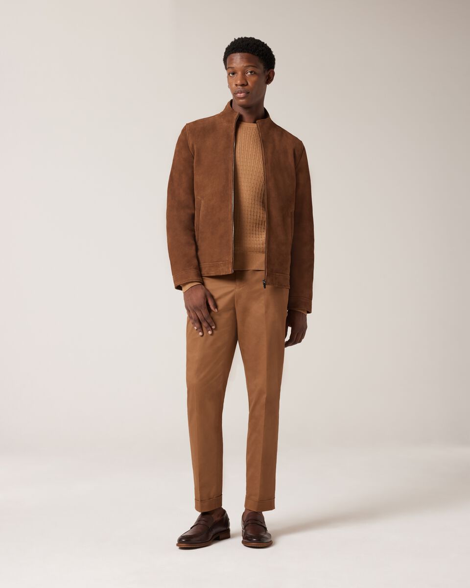 Merino Wool Long Sleeve Crew Knit, Tan, hi-res